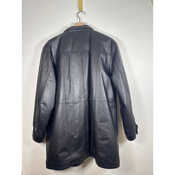 Vintage Field Gear Genuine Leather Oversized Coat - Black, Med - Picture 4 of 8